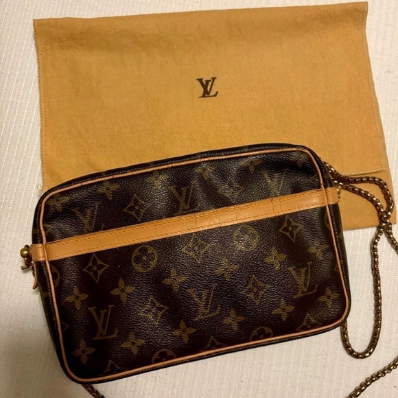 LOUIS VUITTON MONOGRAM COMPIEGNE 23 CLUTCH HAND BAG BROWN - Picture 4 of 8